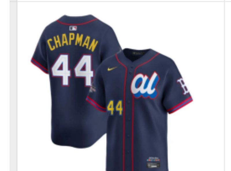 Men 2025 Boston Red Sox 44 Chapman Drak Blue All star Nike MLB Jersey style 06